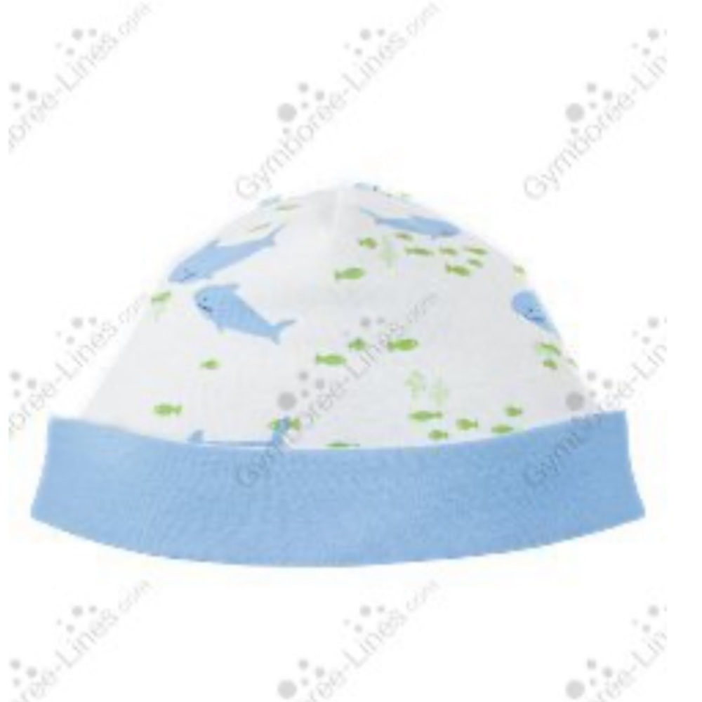 Gymboree NWT Layette Bloop Bloop Bloop Shark Print Beanie 6-12 months 2006 Line